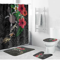 Hawaiian Tropical Plants and Turtles Bathroom Set Polynesian Art Motifs