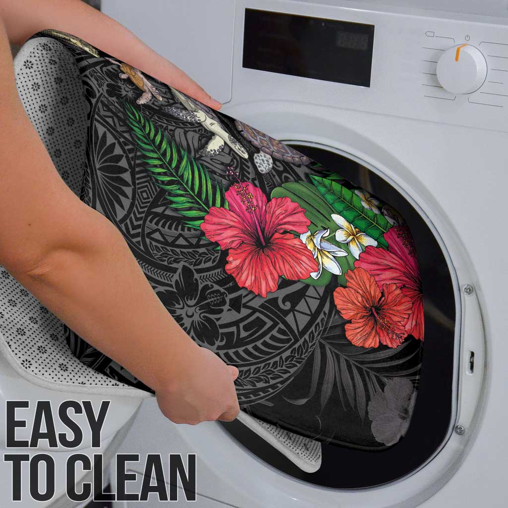 Hawaiian Tropical Plants and Turtles Bathroom Set Polynesian Art Motifs