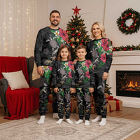 Hawaiian Tropical Plants and Turtles Christmas Pajama Set Polynesian Art Motifs