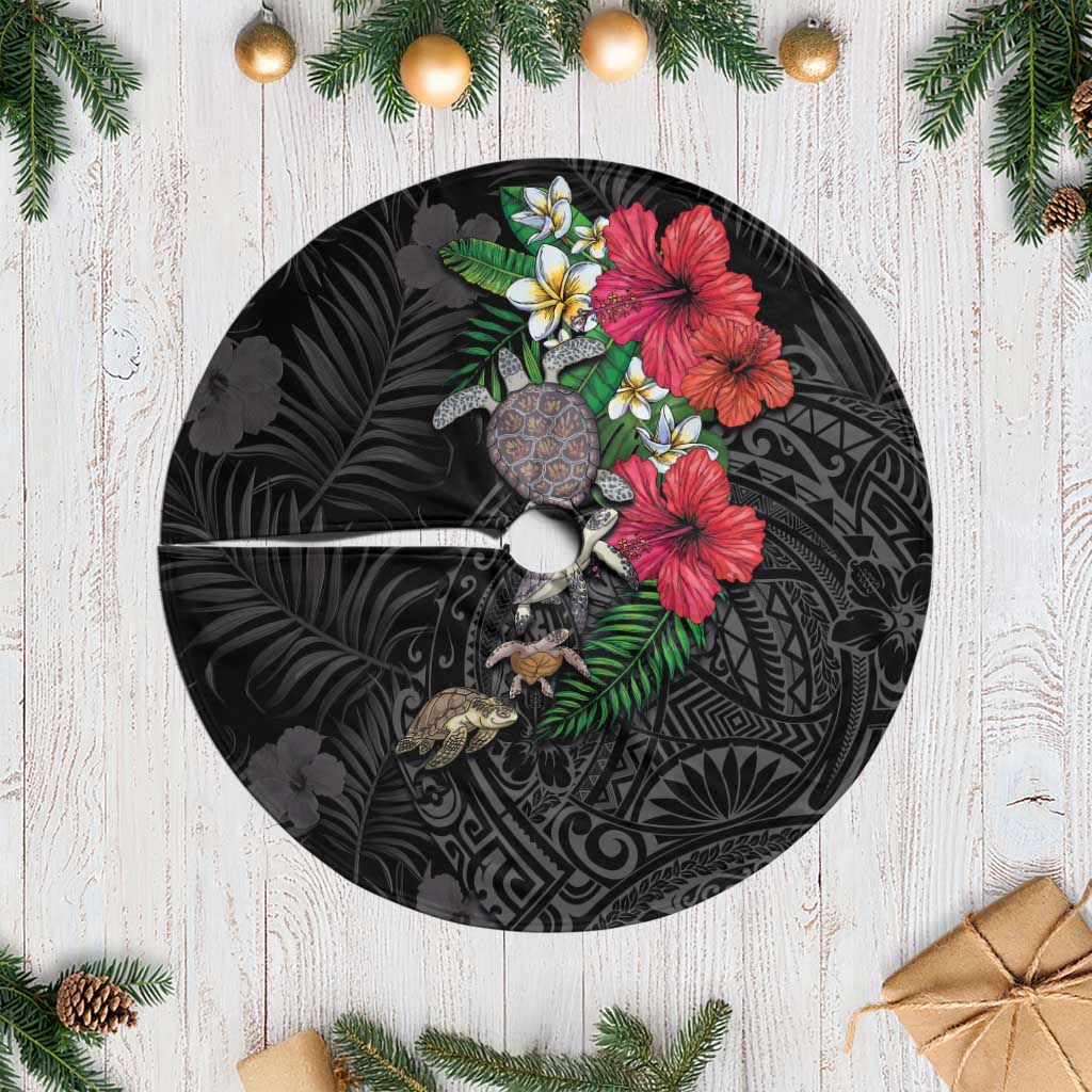 Hawaiian Tropical Plants and Turtles Tree Skirt Polynesian Art Motifs