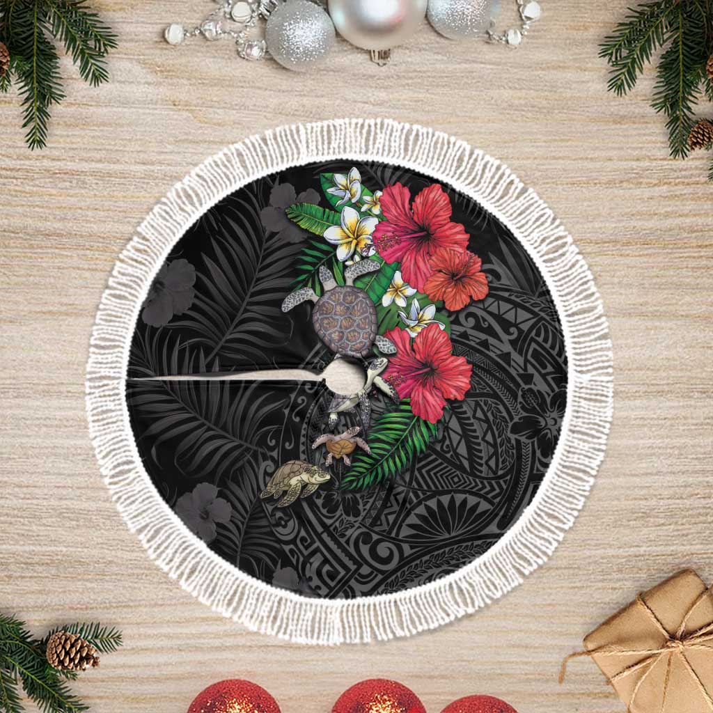 Hawaiian Tropical Plants and Turtles Tree Skirt Polynesian Art Motifs