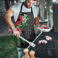 Hawaiian Tropical Plants Apron Kakau Tattoo and Polynesian Pattern Half Black Color