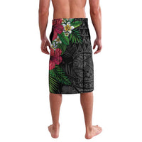Hawaiian Tropical Plants Lavalava Kakau Tattoo and Polynesian Pattern Half Black Color LT03 - Polynesian Pride