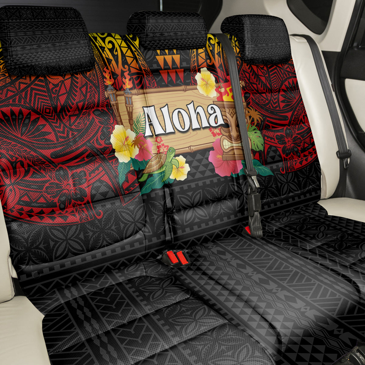 Hawaiian Elements and Polynesian Tattoo Back Car Seat Cover LT03 - Polynesian Pride