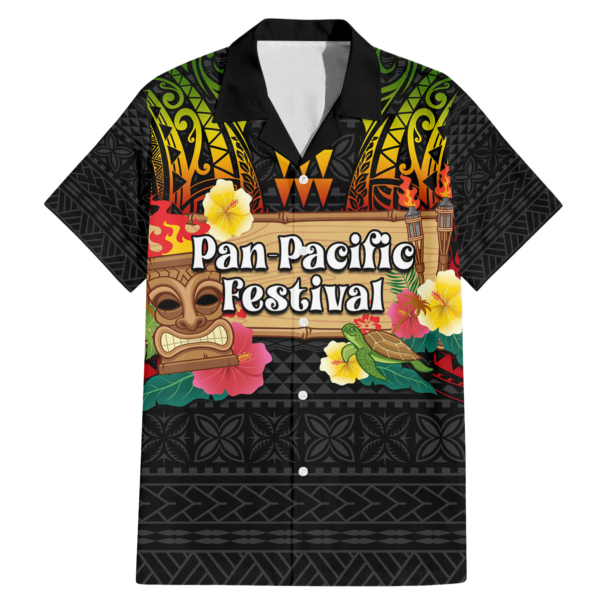 Hawaii Pan-Pacific Festival Family Matching Mermaid Dress and Hawaiian Shirt Hawaiian Elements and Polynesian Tattoo