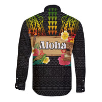 Hawaii Pan-Pacific Festival Long Sleeve Button Shirt Hawaiian Elements and Polynesian Tattoo