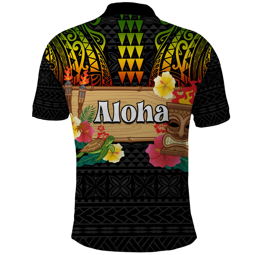 Hawaii Pan-Pacific Festival Polo Shirt Hawaiian Elements and Polynesian Tattoo
