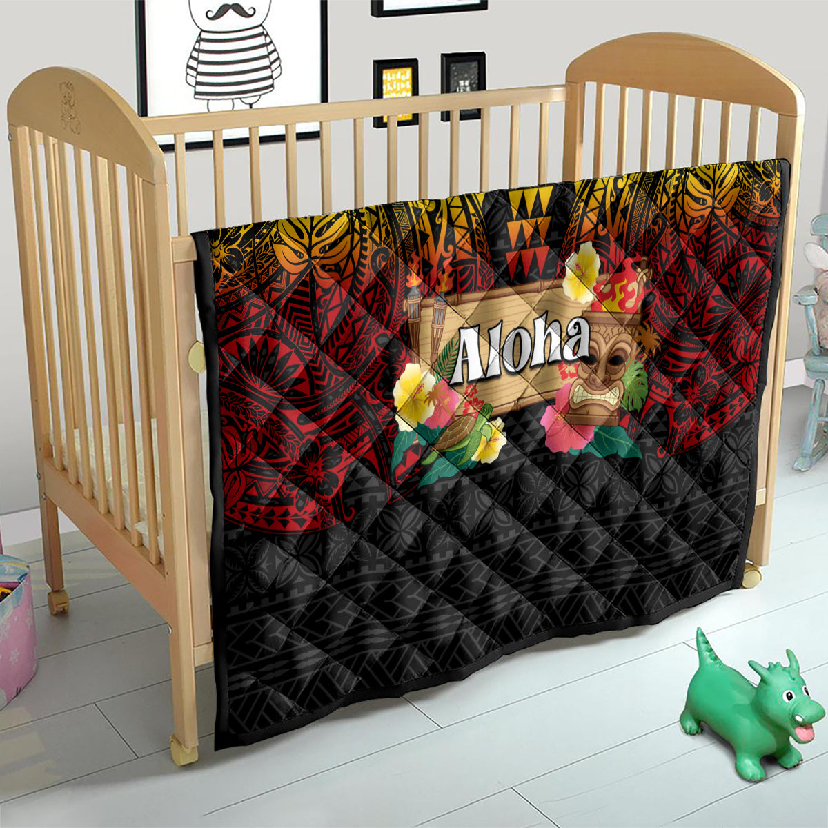 Hawaiian Elements and Polynesian Tattoo Quilt