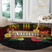 Hawaiian Elements and Polynesian Tattoo Round Carpet LT03 - Polynesian Pride