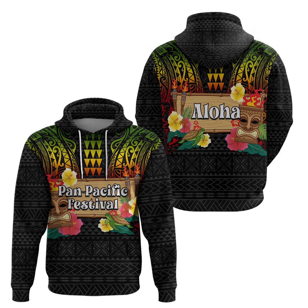 Hawaii Pan-Pacific Festival Zip Hoodie Hawaiian Elements and Polynesian Tattoo