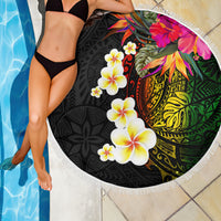 Hawaii Plumeria Beach Blanket Polynesian Tattoo and Hibiscus