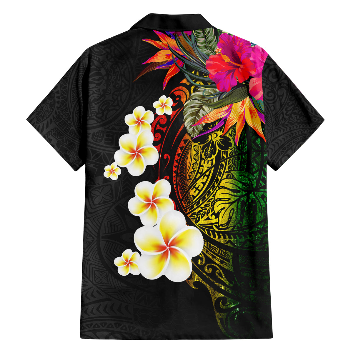 Hawaii Plumeria Family Matching Tank Maxi Dress and Hawaiian Shirt Polynesian Tattoo and Hibiscus LT03 - Polynesian Pride