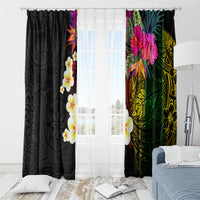 Hawaii Plumeria Window Curtain Polynesian Tattoo and Hibiscus LT03 - Polynesian Pride