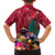 New Zealand Tuatara Christmas Family Matching Puletasi and Hawaiian Shirt Silver Fern and Xmas Pohutukawa Tree Red Color