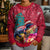 New Zealand Tuatara Christmas Kid Ugly Christmas Sweater Silver Fern and Xmas Pohutukawa Tree Red Color