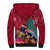 New Zealand Tuatara Christmas Sherpa Hoodie Silver Fern and Xmas Pohutukawa Tree Red Color