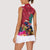 New Zealand Tuatara Christmas Women Sleeveless Polo Shirt Silver Fern and Xmas Pohutukawa Tree Red Color