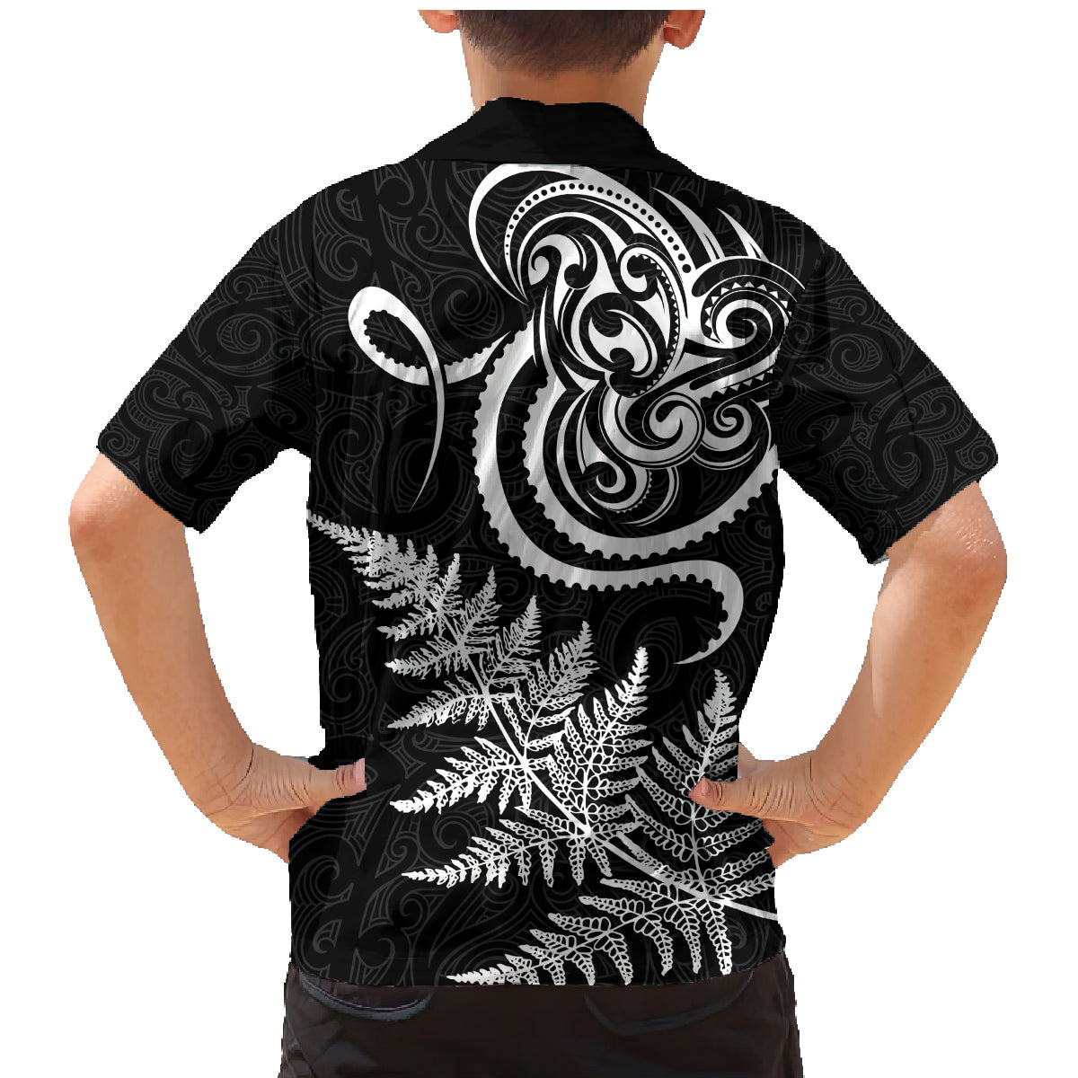 New Zealand Octopus Tattoo and Fern Family Matching Mermaid Dress and Hawaiian Shirt Maori Pattern
