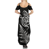 New Zealand Octopus Tattoo and Fern Family Matching Summer Maxi Dress and Hawaiian Shirt Maori Pattern