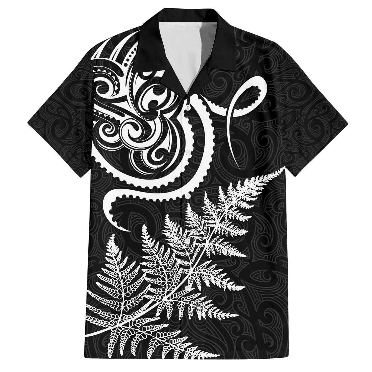 New Zealand Octopus Tattoo and Fern Family Matching Tank Maxi Dress and Hawaiian Shirt Maori Pattern