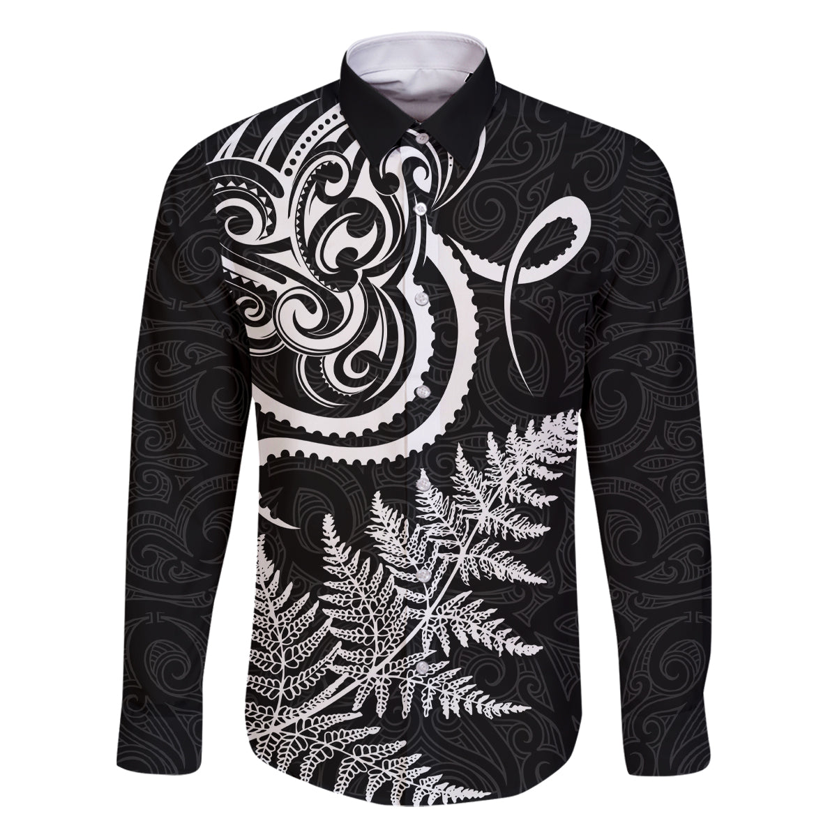 New Zealand Octopus Tattoo and Fern Family Matching Tank Maxi Dress and Hawaiian Shirt Maori Pattern