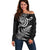 New Zealand Octopus Tattoo and Fern Off Shoulder Sweater Maori Pattern