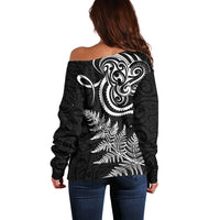 New Zealand Octopus Tattoo and Fern Off Shoulder Sweater Maori Pattern