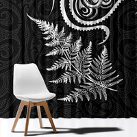 New Zealand Octopus Tattoo and Fern Window Curtain Maori Pattern LT03 - Polynesian Pride