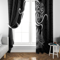 New Zealand Octopus Tattoo and Fern Window Curtain Maori Pattern LT03 - Polynesian Pride