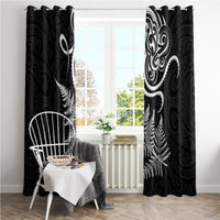 New Zealand Octopus Tattoo and Fern Window Curtain Maori Pattern LT03 - Polynesian Pride
