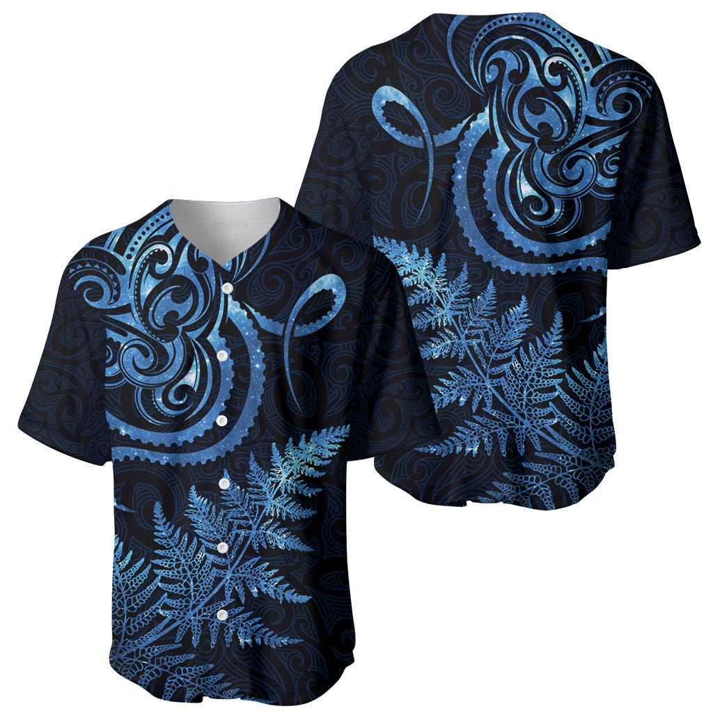 New Zealand Octopus Tattoo and Fern Baseball Jersey Maori Pattern Matariki Style