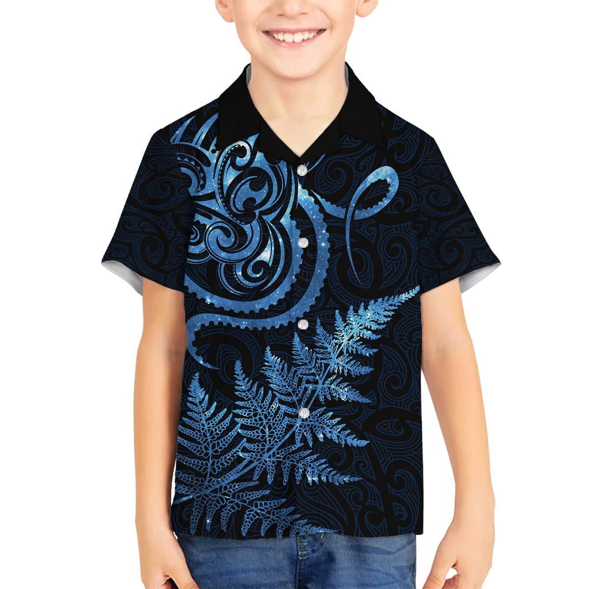 New Zealand Octopus Tattoo and Fern Family Matching Long Sleeve Bodycon Dress and Hawaiian Shirt Maori Pattern Matariki Style