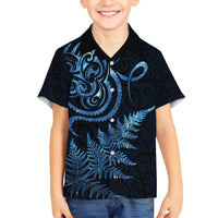 New Zealand Octopus Tattoo and Fern Family Matching Off The Shoulder Long Sleeve Dress and Hawaiian Shirt Maori Pattern Matariki Style