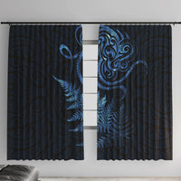 New Zealand Octopus Tattoo and Fern Window Curtain Maori Pattern Matariki Style