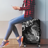 New Zealand Crocodile Tattoo and Fern Luggage Cover Maori Pattern