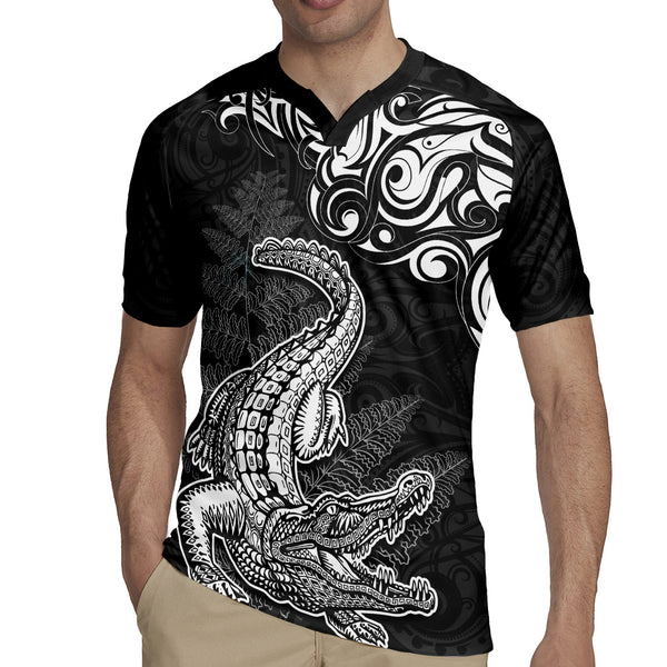 Maori Rugby Long Sleeve Shirt Tattoo Mix Fern Leaf LT6