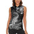 New Zealand Crocodile Tattoo and Fern Women Sleeveless Polo Shirt Maori Pattern