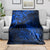 New Zealand Crocodile Tattoo and Fern Blanket Maori Pattern Blue Color