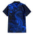 New Zealand Crocodile Tattoo and Fern Hawaiian Shirt Maori Pattern Blue Color