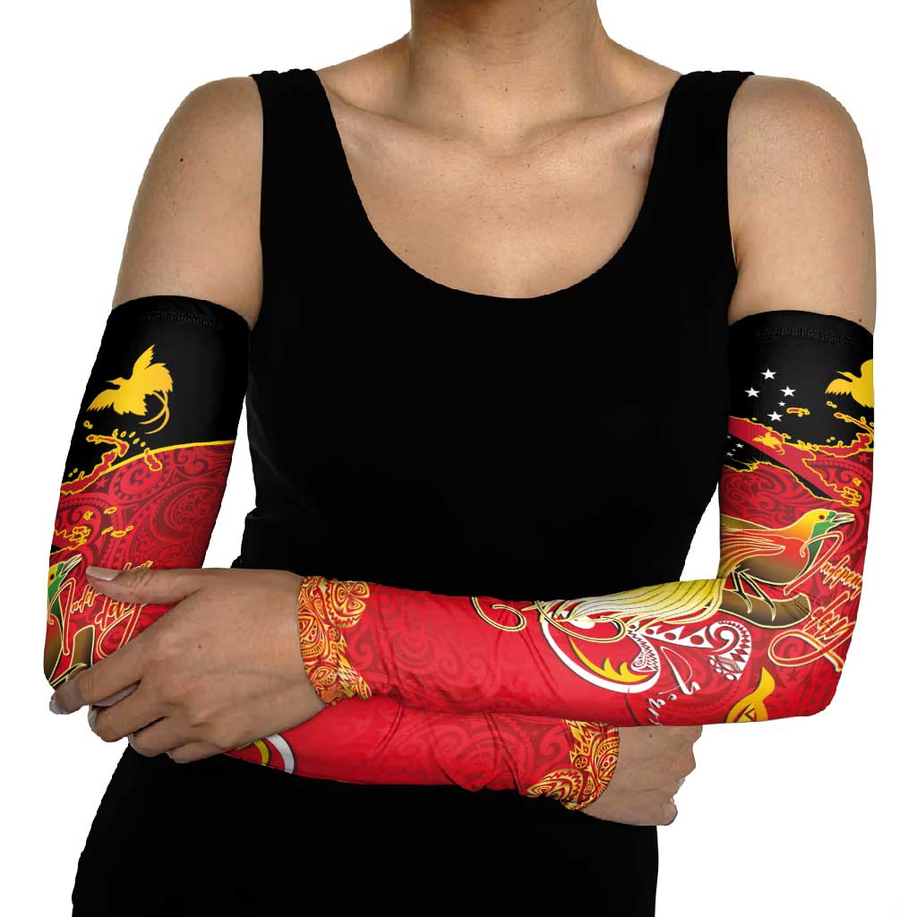 Papua New Guinea Independence Day Arm Sleeves Happy Anniversary 50th Bird-of-paradise Melanesian Tattoos - Polynesian Pride