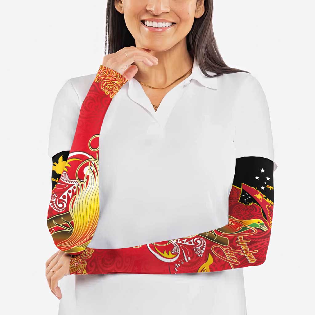 Papua New Guinea Independence Day Arm Sleeves Happy Anniversary 50th Bird-of-paradise Melanesian Tattoos - Polynesian Pride