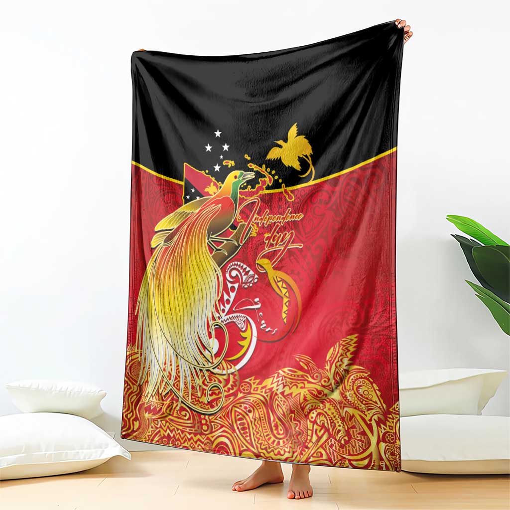 Papua New Guinea Independence Day Blanket Happy Anniversary 50th Bird-of-paradise Melanesian Tattoos - Polynesian Pride