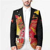 Papua New Guinea Independence Day Blazer Happy Anniversary 50th Bird-of-paradise Melanesian Tattoos - Polynesian Pride