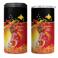 Papua New Guinea Independence Day 4 in 1 Can Cooler Tumbler Happy Anniversary 50th Bird-of-paradise Melanesian Tattoos - Polynesian Pride