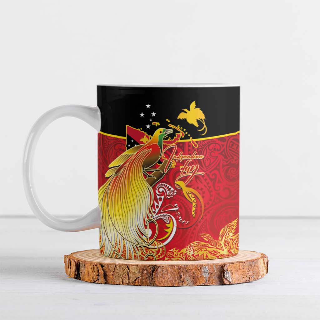 Papua New Guinea Independence Day Ceramic Mug Happy Anniversary 50th Bird-of-paradise Melanesian Tattoos - Polynesian Pride