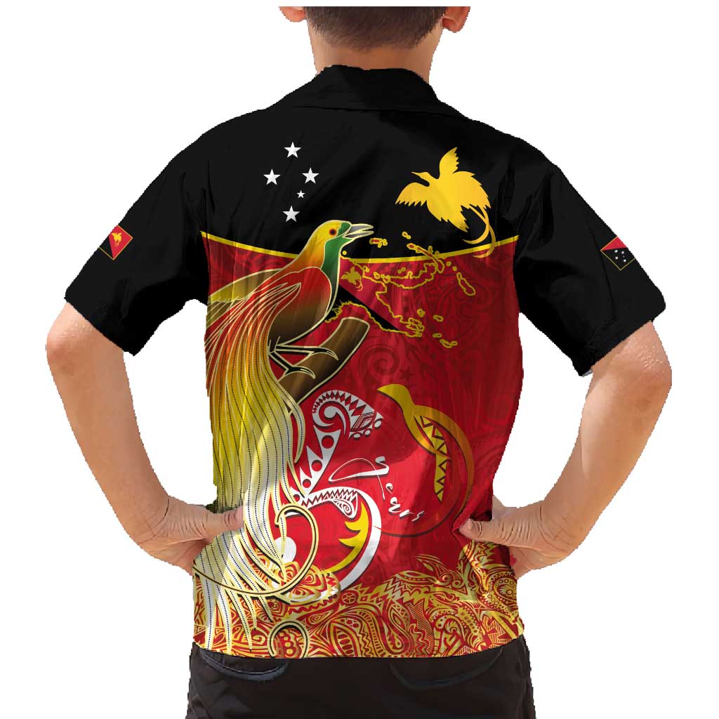 Papua New Guinea Independence Day Family Matching Mermaid Dress and Hawaiian Shirt Happy Anniversary 50th Bird-of-paradise Melanesian Tattoos - Polynesian Pride