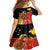 Papua New Guinea Independence Day Family Matching Off The Shoulder Long Sleeve Dress and Hawaiian Shirt Happy Anniversary 50th Bird-of-paradise Melanesian Tattoos - Polynesian Pride