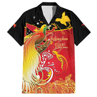 Papua New Guinea Independence Day Family Matching Off The Shoulder Long Sleeve Dress and Hawaiian Shirt Happy Anniversary 50th Bird-of-paradise Melanesian Tattoos - Polynesian Pride