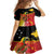 Papua New Guinea Independence Day Family Matching Off Shoulder Short Dress and Hawaiian Shirt Happy Anniversary 50th Bird-of-paradise Melanesian Tattoos - Polynesian Pride