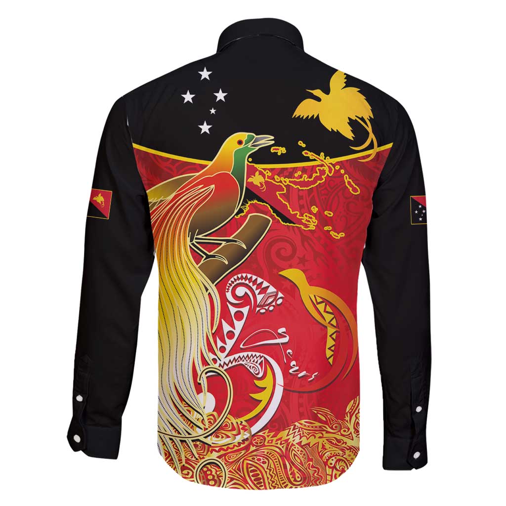 Papua New Guinea Independence Day Family Matching Off Shoulder Short Dress and Hawaiian Shirt Happy Anniversary 50th Bird-of-paradise Melanesian Tattoos - Polynesian Pride